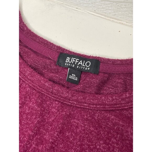 Buffalo David Bitton Wine Burgundy Crewneck Lightweight Sweater Womens XL - Picture 3 of 5